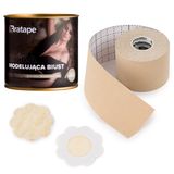 Bratape, taśma modelująca biust, beżowa, 5 cm x 5 m + nasutniki, 10 sztuk - miniaturka zdjęcia produktu