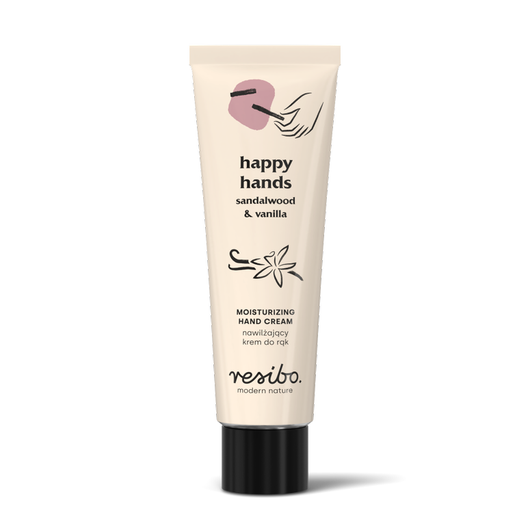 Resibo Resibo Happy Hands, feuchtigkeitsspendend Handcreme, Baum Sandelholz, Vanille, 50 ml — Inhaltsstoffe und Bewertung
