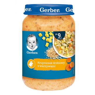 Gerber Zupka, krupniczek drobiowy z warzywami, po 9 miesiącu, 190 g - zdjęcie produktu