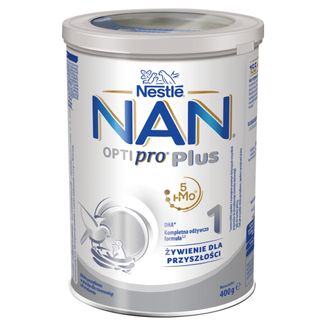 Nestle NAN Optipro Plus 1 5HMO, mleko początkowe dla niemowląt od urodzenia, 400 g USZKODZONE OPAKOWANIE - zdjęcie produktu