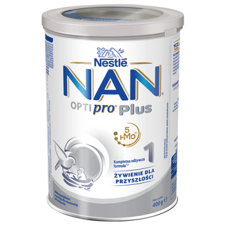Nestle NAN Optipro Plus 1 5HMO, mleko początkowe dla niemowląt od urodzenia, 400 g USZKODZONE OPAKOWANIE - zdjęcie produktu