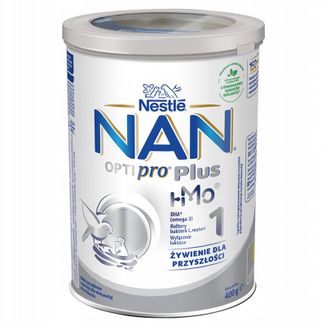 Nestle NAN Optipro Plus 1 HM-O, mleko początkowe dla niemowląt od urodzenia, 400 g - zdjęcie produktu