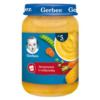 Gerber Zupka, jarzynowa z cielęciną, po 5 miesiącu, 190 g USZKODZONE OPAKOWANIE - zdjęcie produktu