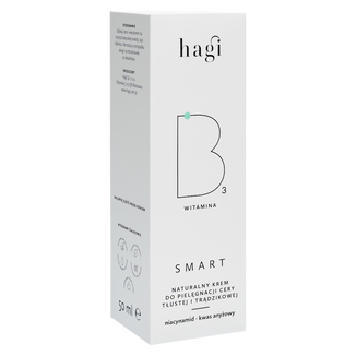 Hagi Smart B, naturalny krem do pielęgnacji cery tłustej i trądzikowej z niacynamidem, 50 ml - zdjęcie produktu