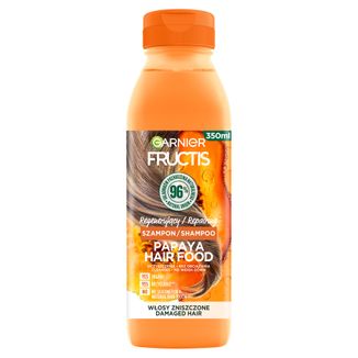 Garnier Fructis Hair Food Papaya, szampon regenerujący do włosów zniszczonych, 350 ml - zdjęcie produktu