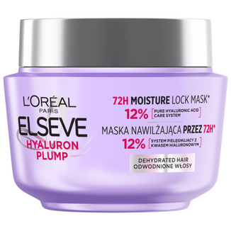 L'Oreal Elseve Hyaluron Plump, maska nawilżająca do włosów odwodnionych, 300 ml - zdjęcie produktu