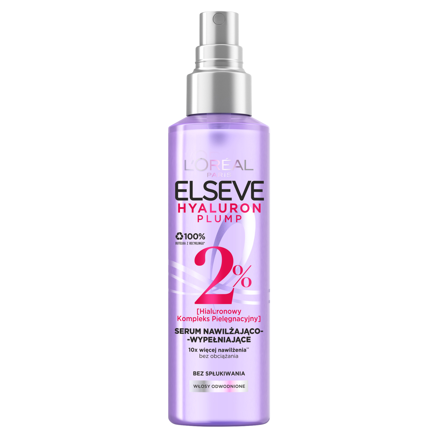 L'Oreal Paris L'Oreal Elseve Hyaluron Plump serum nawilżająco-wypełniające w sprayu do włosów odwodnionych, bez spłukiwania, 150 ml