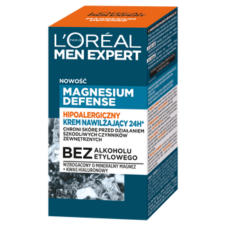 L’Oreal Men Expert, Magnesium Defense, krem nawilżający do twarzy, hipoalergiczny, 50 ml - zdjęcie produktu