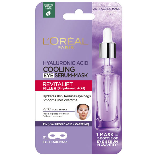 L'Oreal Paris L’Oreal Revitalift Filler, chłodzące serum-maska  pod oczy, 1% (kwas hialuronowy + kofeina), 11 g — Inhaltsstoffe und Bewertung