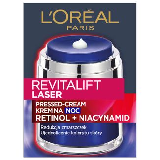 L’Oreal Revitalift Laser Pressed Cream, krem na noc, retinol i niacynamid, 50 ml - zdjęcie produktu