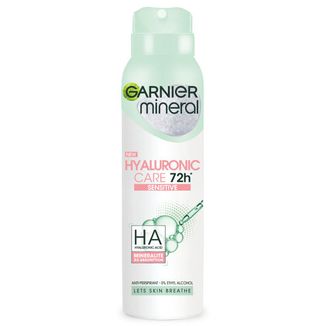 Garnier Mineral Hyaluronic Care, antyperspirant w sprayu 72h, Sensitive, 150 ml - zdjęcie produktu