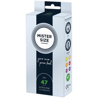 Mister Size, prezerwatywy nawilżane, gładkie, 47 mm, 10 sztuk - zdjęcie produktu
