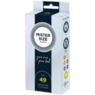 Mister Size, prezerwatywy nawilżane, gładkie, 49 mm, 10 sztuk - zdjęcie produktu
