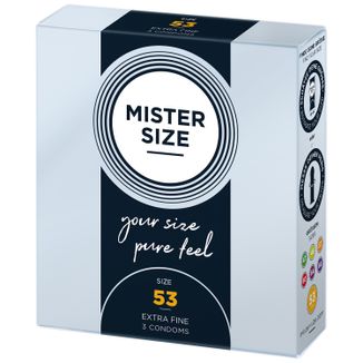 Mister Size, prezerwatywy nawilżane, gładkie, 53 mm, 3 sztuki - zdjęcie produktu