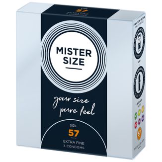 Mister Size, prezerwatywy nawilżane, gładkie, 57 mm, 3 sztuki - zdjęcie produktu