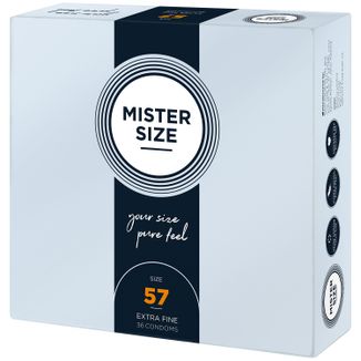 Mister Size, prezerwatywy nawilżane, gładkie, 57 mm, 36 sztuk - zdjęcie produktu