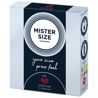 Mister Size, prezerwatywy nawilżane, gładkie, 60 mm, 3 sztuki - zdjęcie produktu