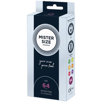 Mister Size, prezerwatywy nawilżane, gładkie, 64 mm, 10 sztuk - zdjęcie produktu