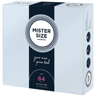 Mister Size, prezerwatywy nawilżane, gładkie, 64 mm, 36 sztuk - zdjęcie produktu