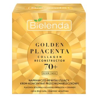 Bielenda Golden Placenta Collagen Reconstruction 70+, naprawczo-rewitalizujący krem-koncentrat przeciwzmarszczkowy, 50 ml - zdjęcie produktu