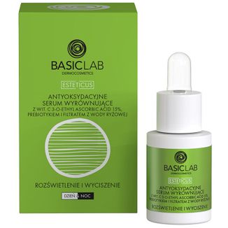 BasicLab Esteticus, antyoksydacyjne serum wyrównujące z witaminą C 15%, rozświetlenie i wyciszenie, 15 ml - zdjęcie produktu