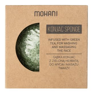Mohani, naturalna gąbka Konjac do mycia twarzy, zielona herbata, 1 sztuka USZKODZONE OPAKOWANIE - zdjęcie produktu