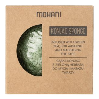 Mohani, naturalna gąbka Konjac do mycia twarzy, zielona herbata, 1 sztuka - zdjęcie produktu