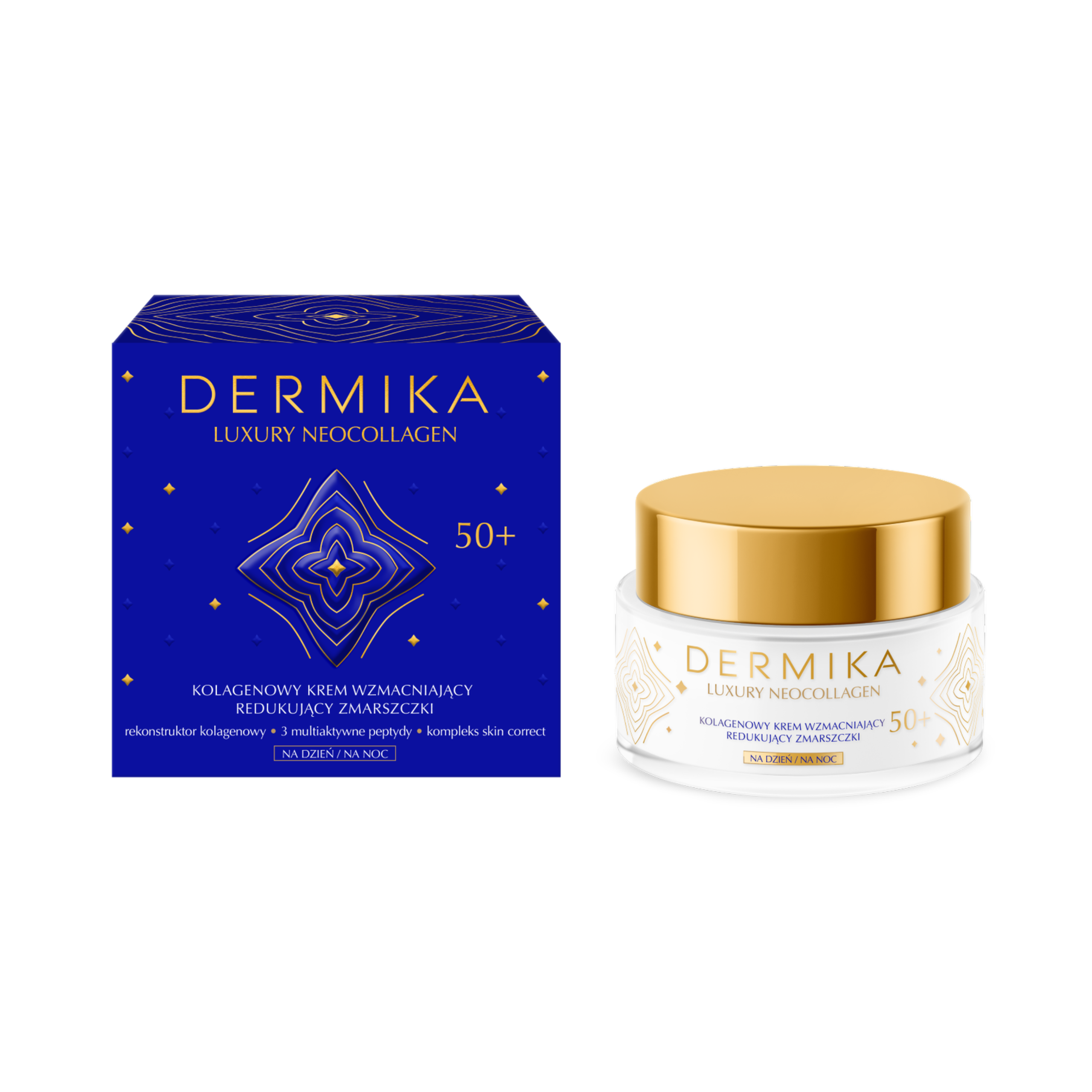 Dermika Dermika Luxury Neocollagen 50+, kolagenowy krem wzmacniający do redukcji zmarszczek na dzień i na noc, 50 ml