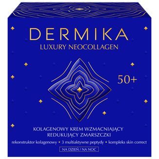 Dermika Luxury Neocollagen 50+, kolagenowy krem wzmacniający do redukcji zmarszczek na dzień i na noc, 50 ml - zdjęcie produktu
