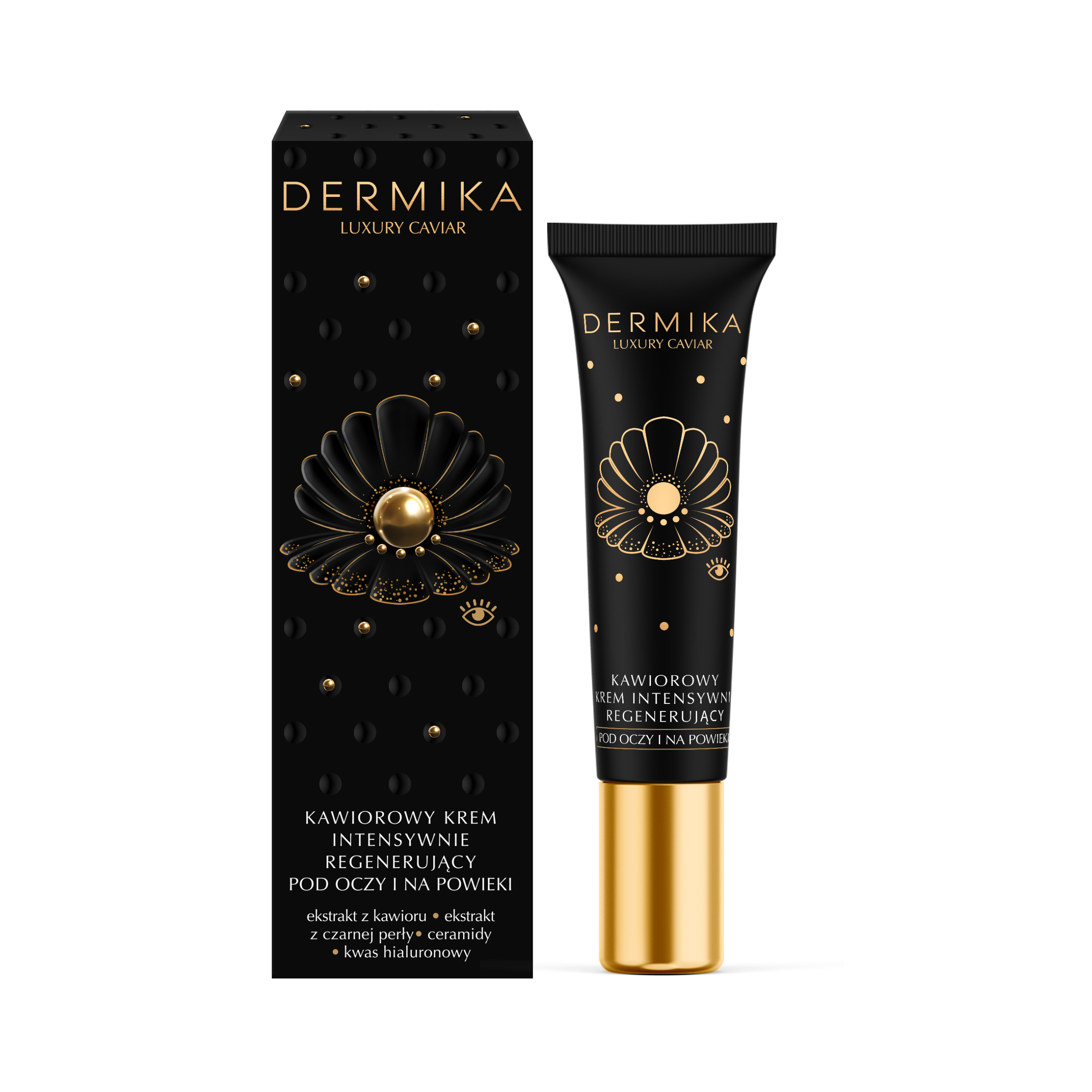 Dermika Dermika Luxury Caviar, kawiorowy krem intensywnie regenerujący pod oczy i na powieki, 15 ml