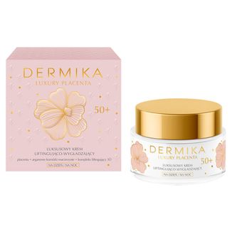Dermika Luxury Placenta 50+, luksusowy krem liftingująco-wygładzający, 50 ml - zdjęcie produktu