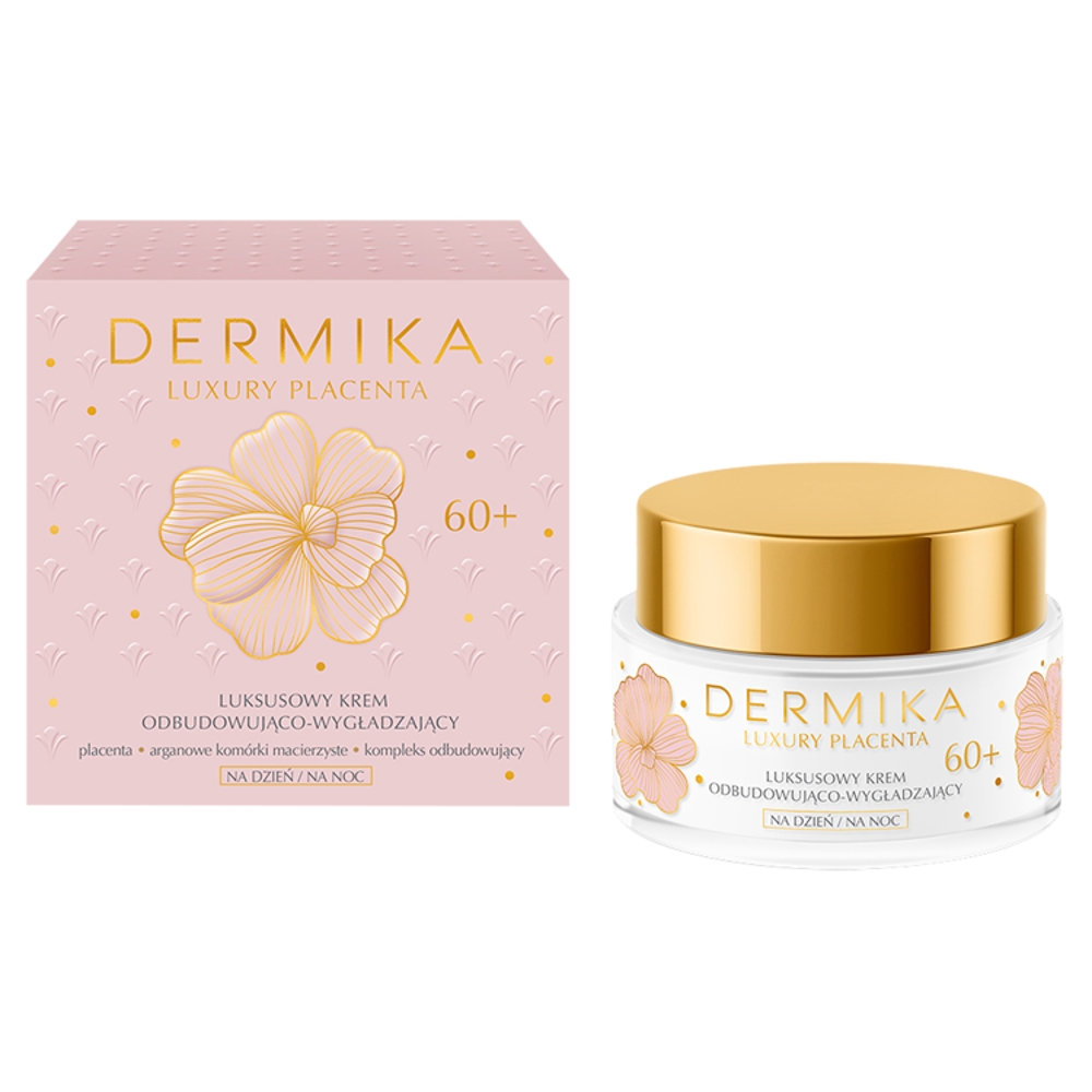 Dermika Dermika Luxury Placenta 60+, luksusowy krem odbudowująco-wygładzający, 50 ml