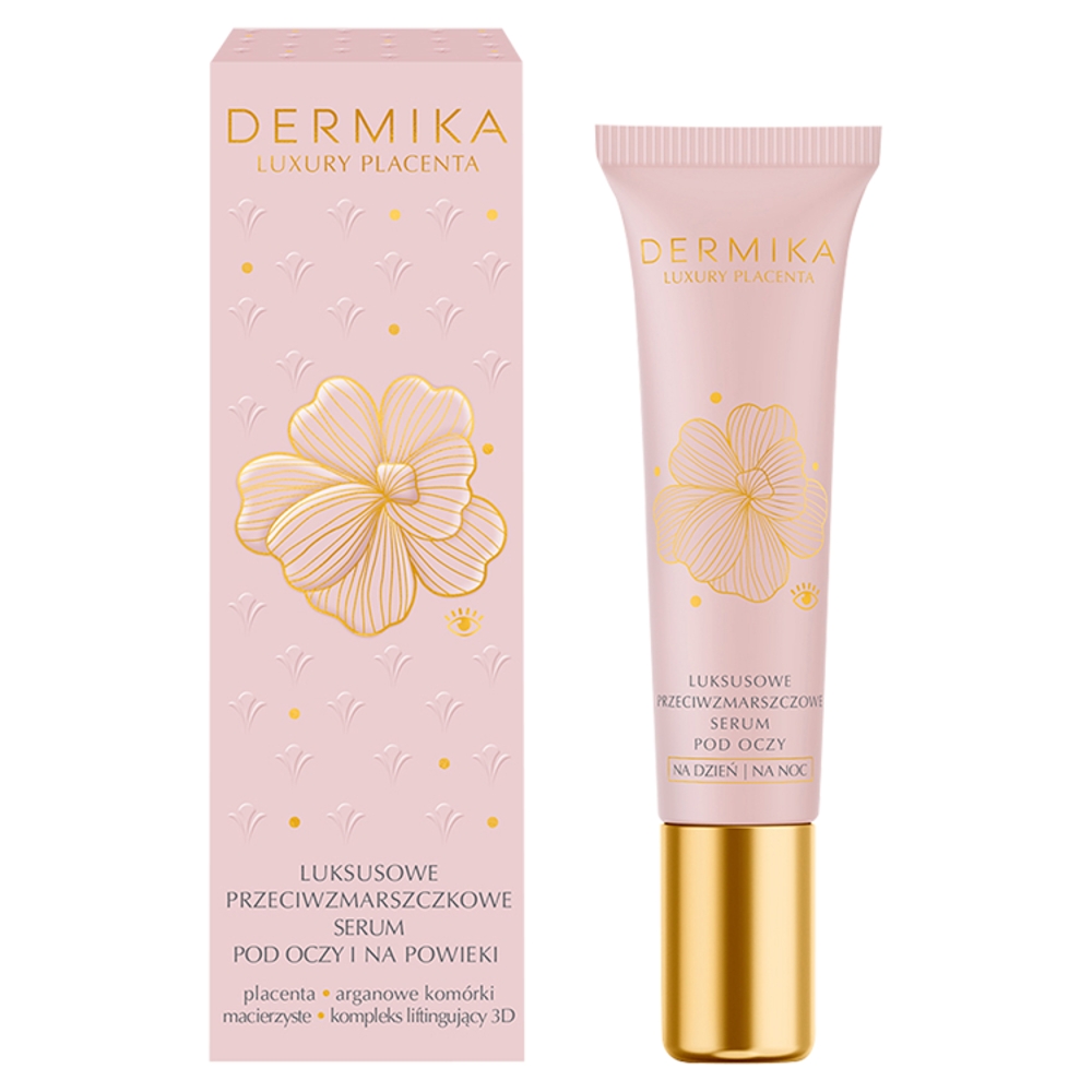 Dermika Dermika Luxury Placenta, luksusowe przeciwzmarszczkowe serum pod oczy i na powieki, 15 ml