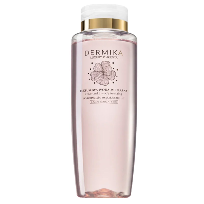 Dermika Dermika Luxury Placenta, luksusowa woda micelarna do demakijażu twarzy, oczu i ust, 400 ml