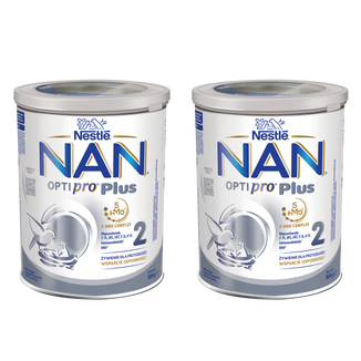 Zestaw Nestle NAN Optipro Plus 2 HMO, mleko następne dla niemowląt powyżej 6 miesiąca, 2 x 800 g - zdjęcie produktu