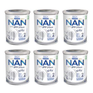 Zestaw Nestle NAN Optipro Plus 2 HM-O, mleko następne dla niemowląt powyżej 6 miesiąca, 6 x 800 g - zdjęcie produktu