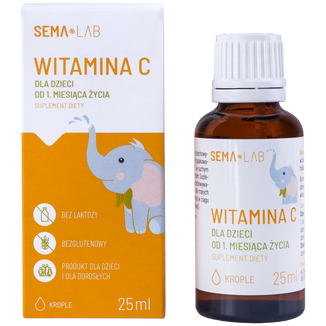 SEMA Lab Witamina C dla dzieci od 1 miesiąca, krople, 25 ml - zdjęcie produktu
