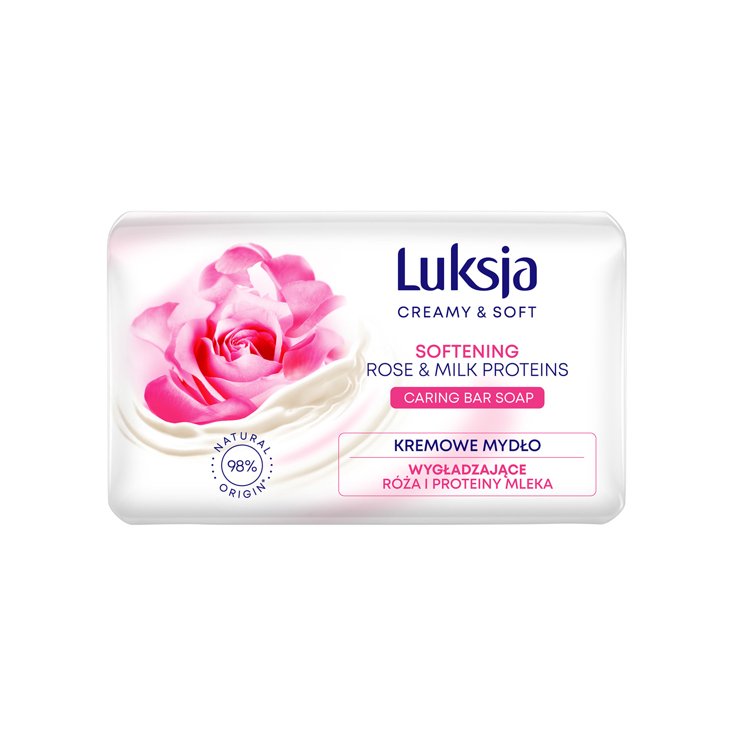 Luksja Luksja Creamy & Soft, kremowe mydło w kostce, wygładzające, róża i proteiny mleka, 90 g