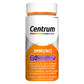 Centrum Immuno z ekstraktem z czarnego bzu, 60 kapsułek miękkich KRÓTKA DATA - zdjęcie produktu