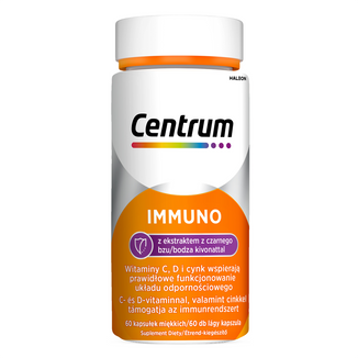 Centrum Immuno z ekstraktem z czarnego bzu, 60 kapsułek miękkich - zdjęcie produktu