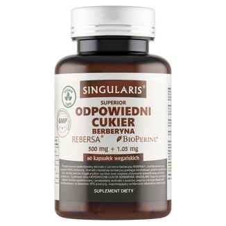 Singularis Superior Odpowiedni Cukier, 60 kapsułek wegańskich - zdjęcie produktu