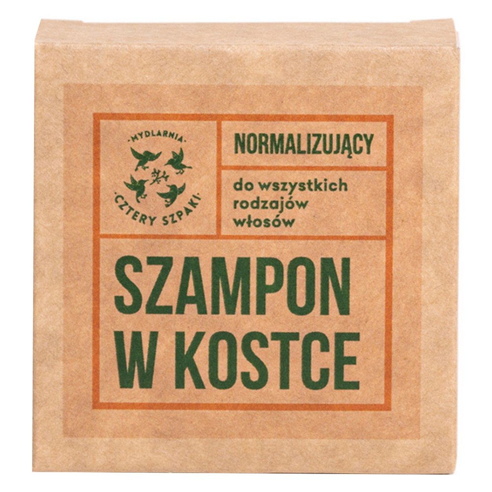 Mydlarnia Cztery Szpaki Cztery Szpaki, normalizujący szampon do włosów w kostce, rozmaryn i mandarynka, 75 g
