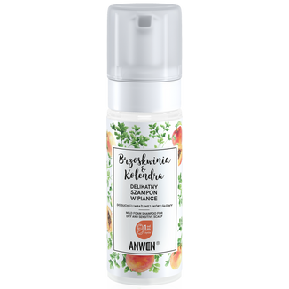 Anwen Brzoskwinia i Kolendra, delikatny szampon w piance do suchej i wrażliwej skóry głowy, od 1 miesiąca życia, 170 ml - zdjęcie produktu