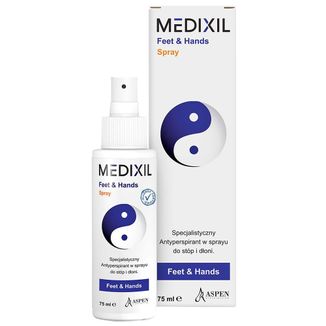 Medixil Feet & Hands, antyperspirant w sprayu do stóp i dłoni, 75 ml KRÓTKA DATA Medixil Feet & Hands, antyperspirant w sprayu do stóp i dłoni, 75 ml KRÓTKA DATA - zdjęcie produktu