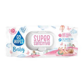 GoWipes Super Sensitive, chusteczki nawilżane dla niemowląt, do skóry wrażliwej, 60 sztuk - zdjęcie produktu