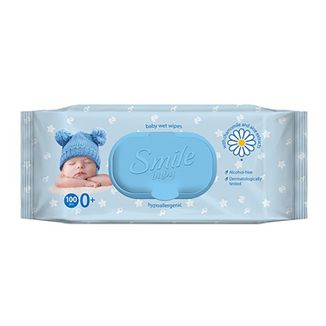 Smile Baby Ultrasoft, chusteczki nawilżane dla niemowląt od 1 dnia życia, rumianek i aloes, 100 sztuk - zdjęcie produktu