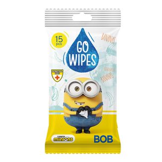 GoWipes Minionki, chusteczki nawilżane dla dzieci, 15 sztuk - zdjęcie produktu