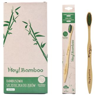 Hey Bamboo, szczoteczka do zębów, bambusowa, medium, 1 sztuka - zdjęcie produktu