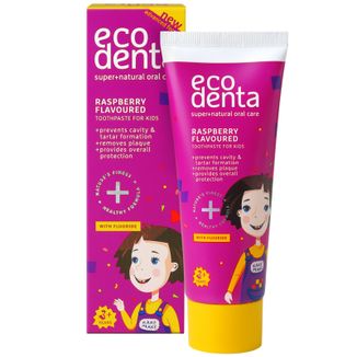 Ecodenta, pasta do zębów dla dzieci, od 3 lat, smak malinowy, 75 ml USZKODZONE OPAKOWANIE - zdjęcie produktu