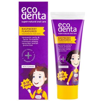 Ecodenta, pasta do zębów dla dzieci, 0-12 lat, smak malinowy, 75 ml - zdjęcie produktu